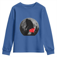Bigfoot Heart Valentines Day Youth Sweatshirt Funny Valentine Sasquatch Lovers