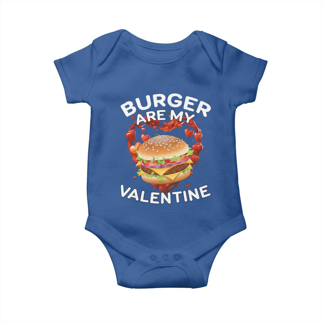 Burger Is My Valentine Funny Valentines Day Baby Onesie