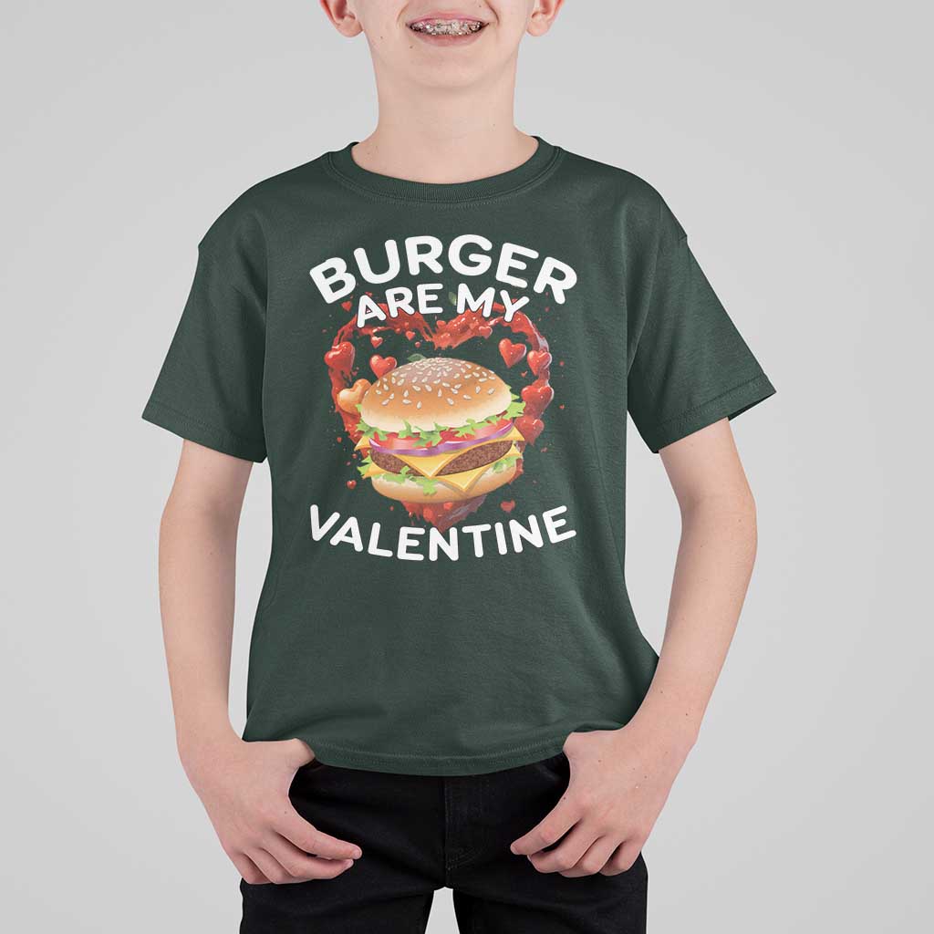 Burger Is My Valentine Funny Valentines Day T Shirt For Kid