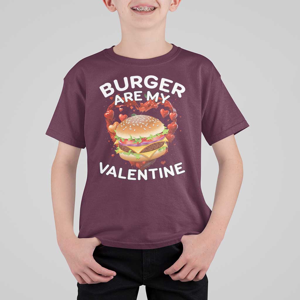 Burger Is My Valentine Funny Valentines Day T Shirt For Kid