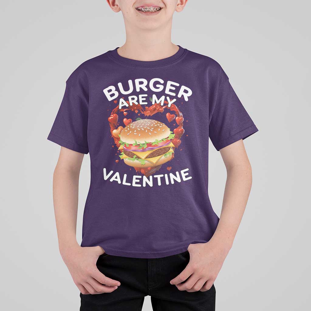 Burger Is My Valentine Funny Valentines Day T Shirt For Kid