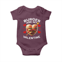 Funny Burger Is My Valentine Valentines Day Heart Baby Onesie