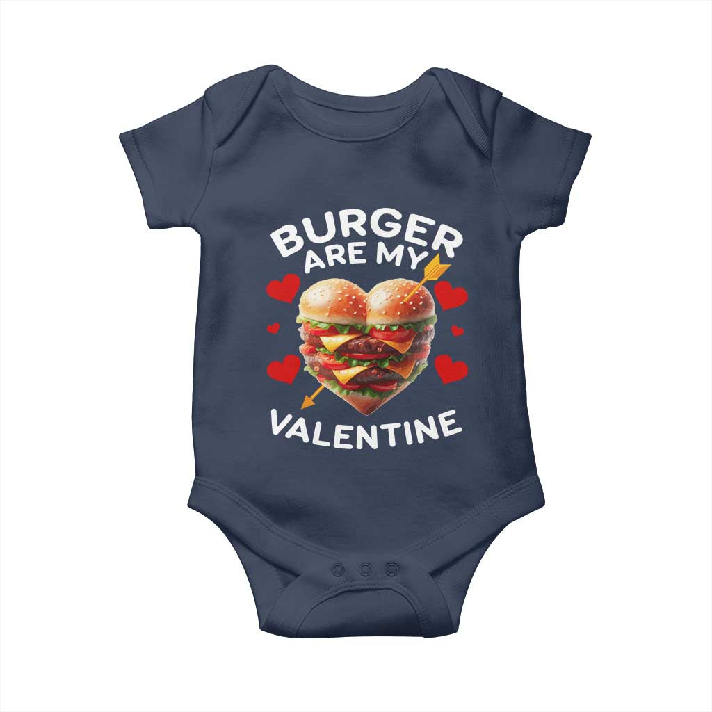 Funny Burger Is My Valentine Valentines Day Heart Baby Onesie