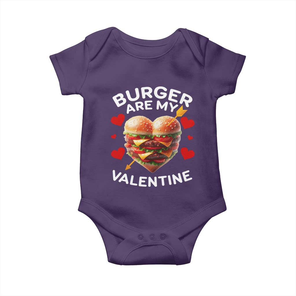 Funny Burger Is My Valentine Valentines Day Heart Baby Onesie
