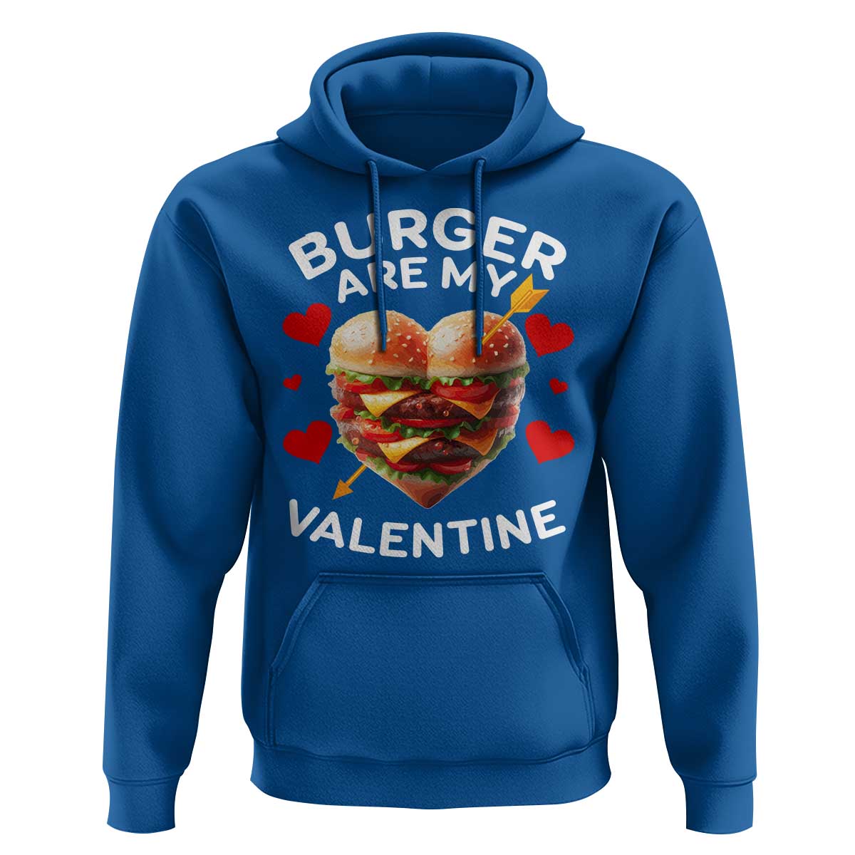 Funny Burger Is My Valentine Valentines Day Heart Hoodie