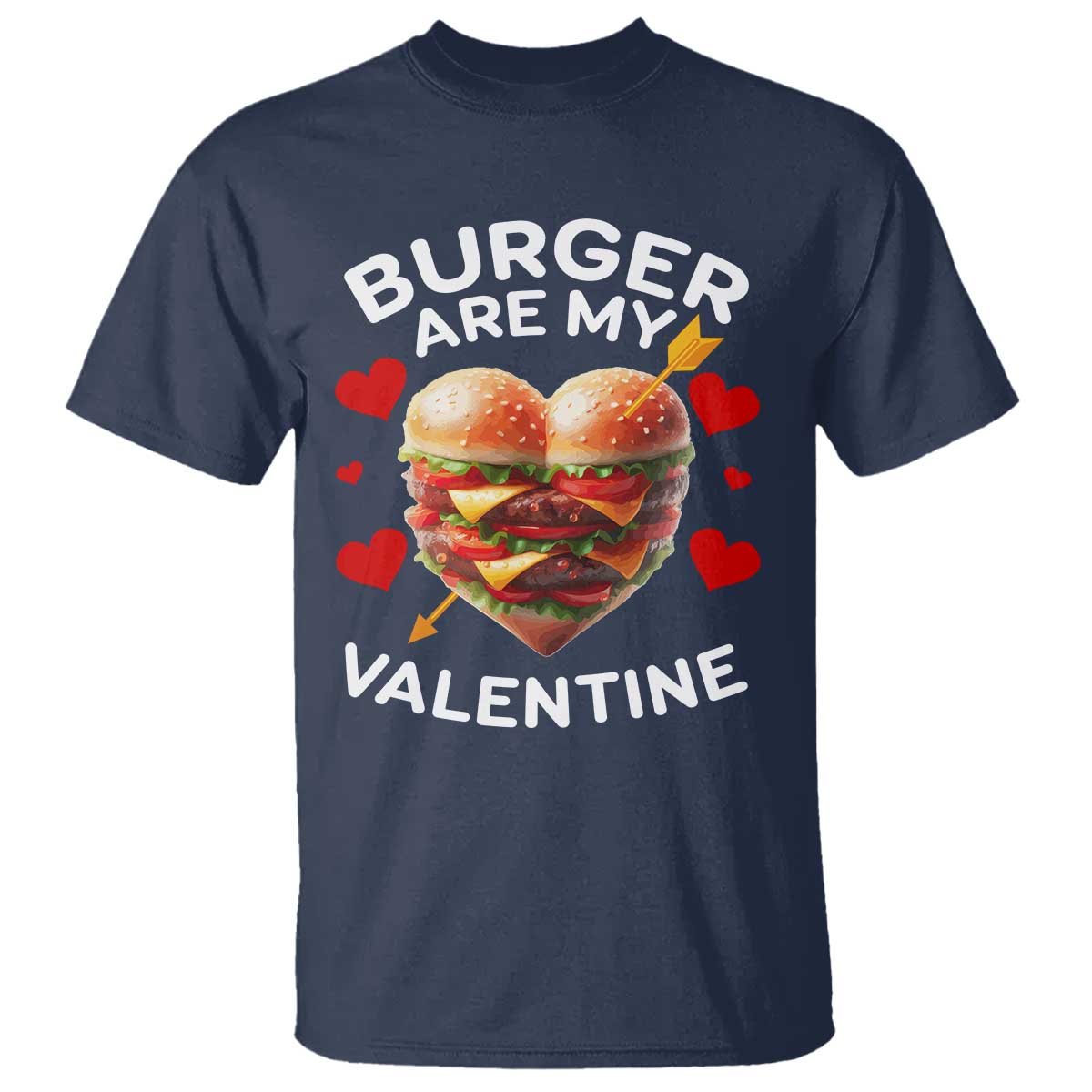 Funny Burger Is My Valentine Valentines Day Heart T Shirt