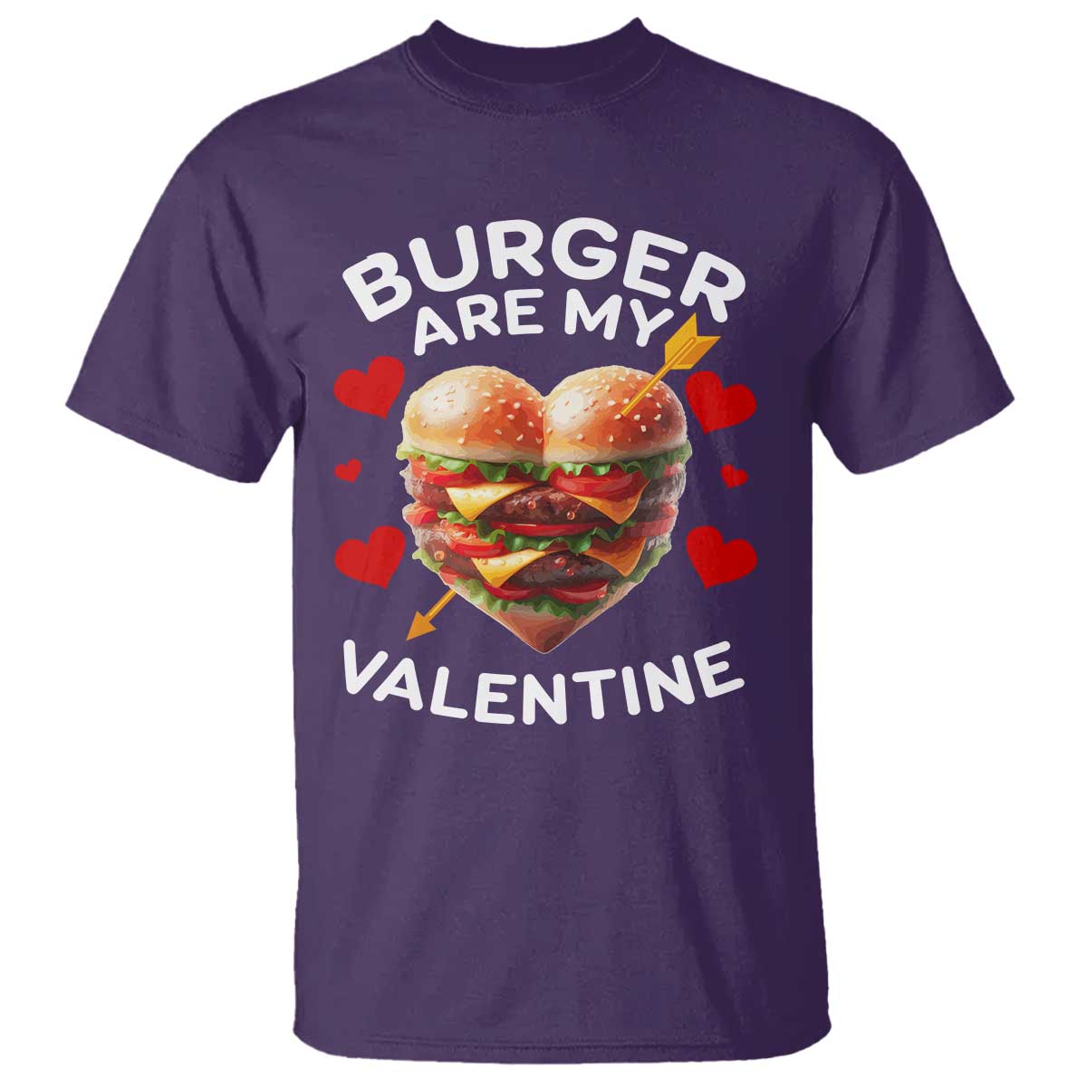 Funny Burger Is My Valentine Valentines Day Heart T Shirt