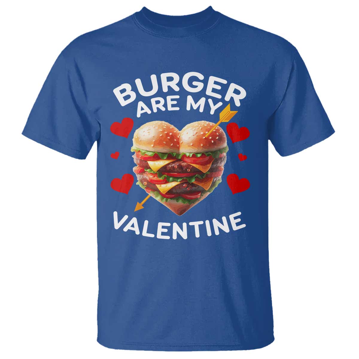 Funny Burger Is My Valentine Valentines Day Heart T Shirt