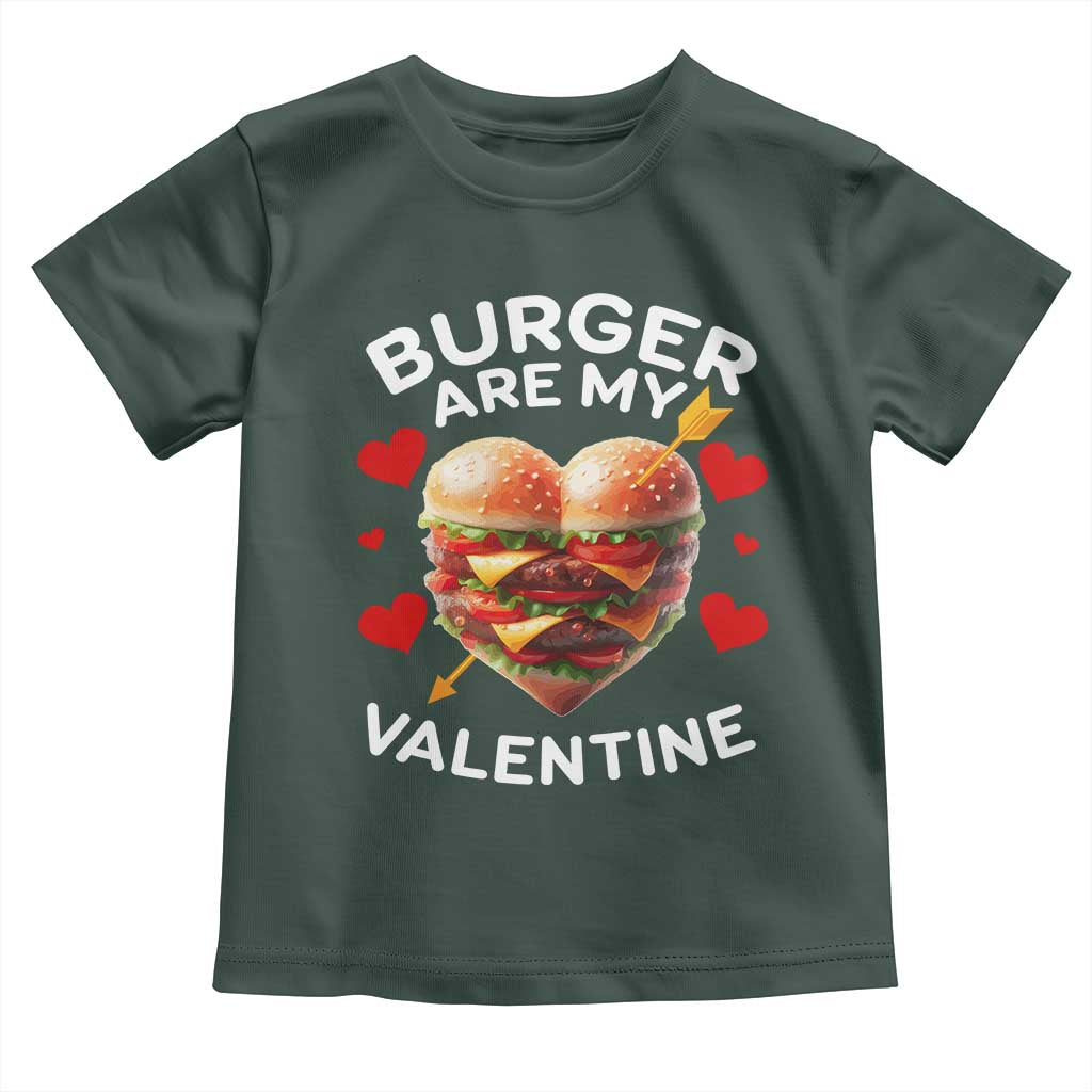 Funny Burger Is My Valentine Valentines Day Heart Toddler T Shirt