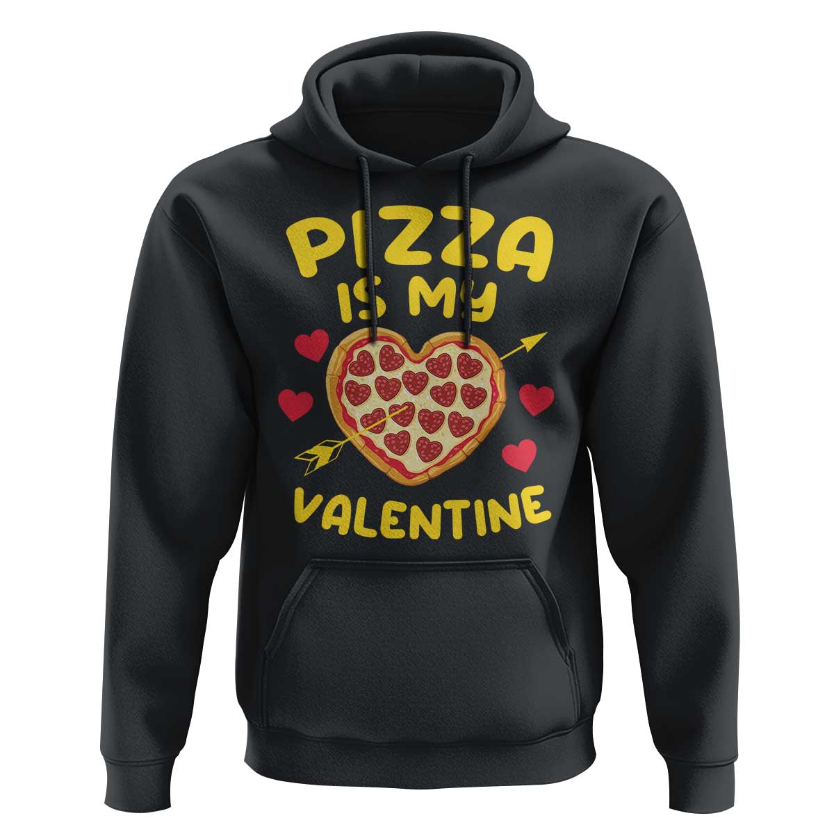 Pizza Is My Valentine Valentines Day Heart Pepperoni Lover Hoodie