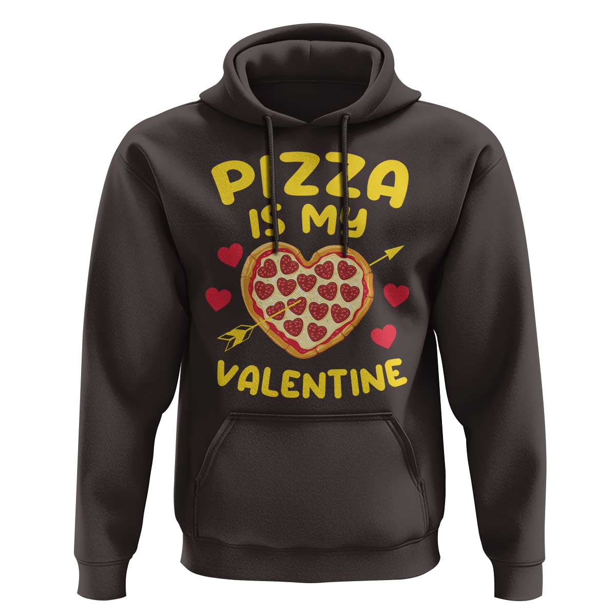 Pizza Is My Valentine Valentines Day Heart Pepperoni Lover Hoodie