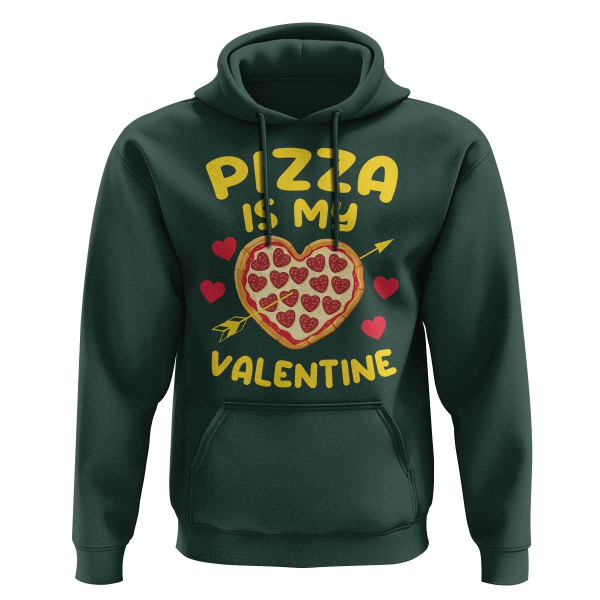 Pizza Is My Valentine Valentines Day Heart Pepperoni Lover Hoodie