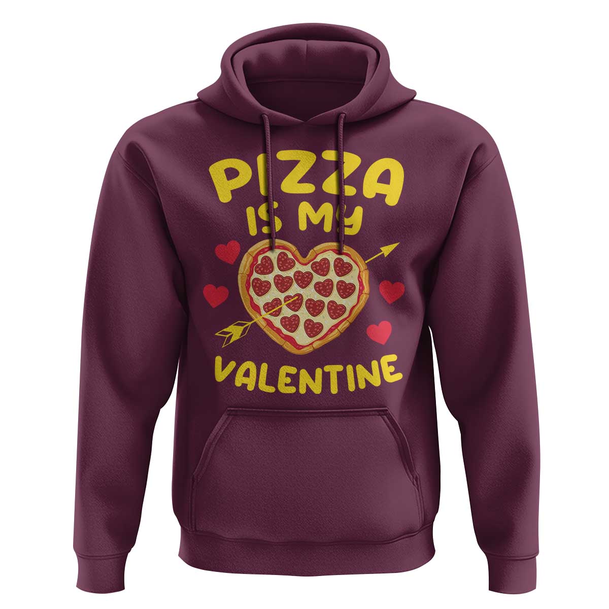 Pizza Is My Valentine Valentines Day Heart Pepperoni Lover Hoodie