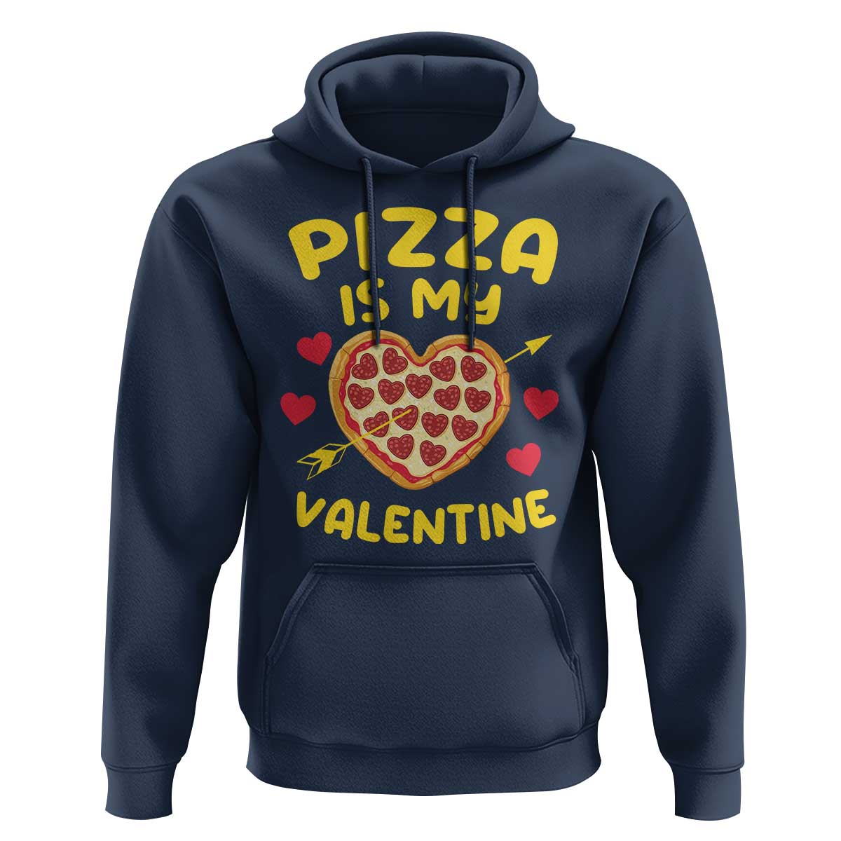 Pizza Is My Valentine Valentines Day Heart Pepperoni Lover Hoodie