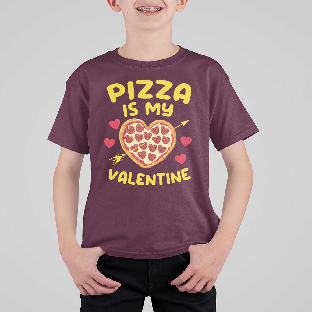 Pizza Is My Valentine Valentines Day Heart Pepperoni Lover T Shirt For Kid