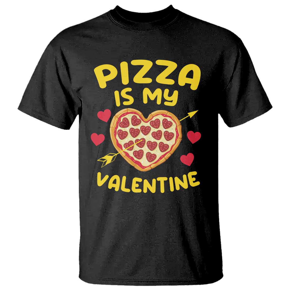 Pizza Is My Valentine Valentines Day Heart Pepperoni Lover T Shirt