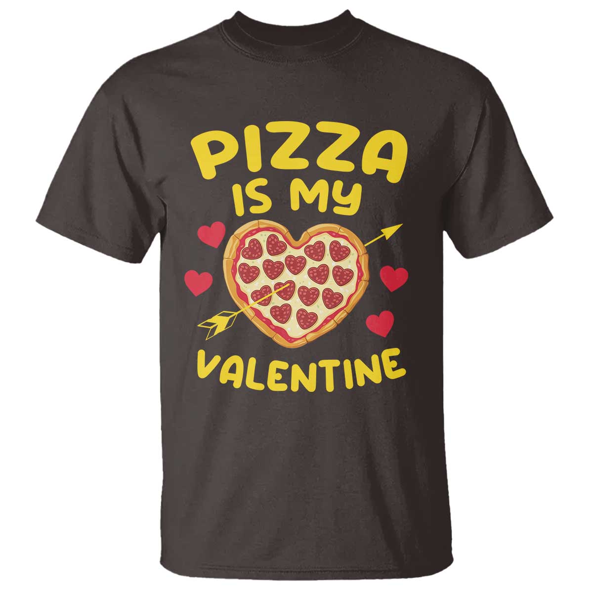 Pizza Is My Valentine Valentines Day Heart Pepperoni Lover T Shirt