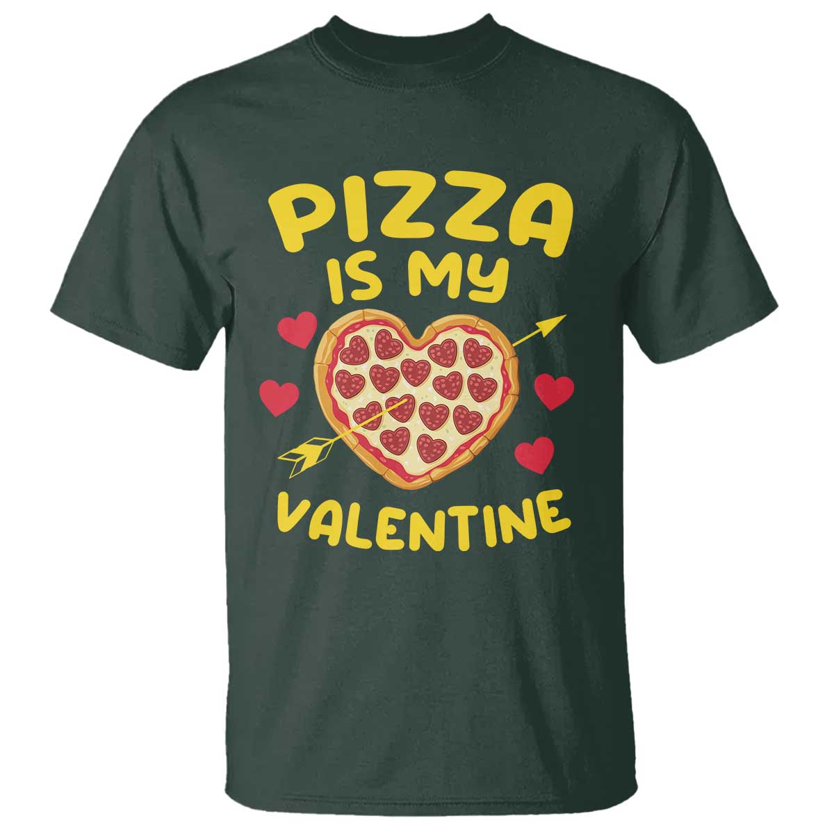 Pizza Is My Valentine Valentines Day Heart Pepperoni Lover T Shirt