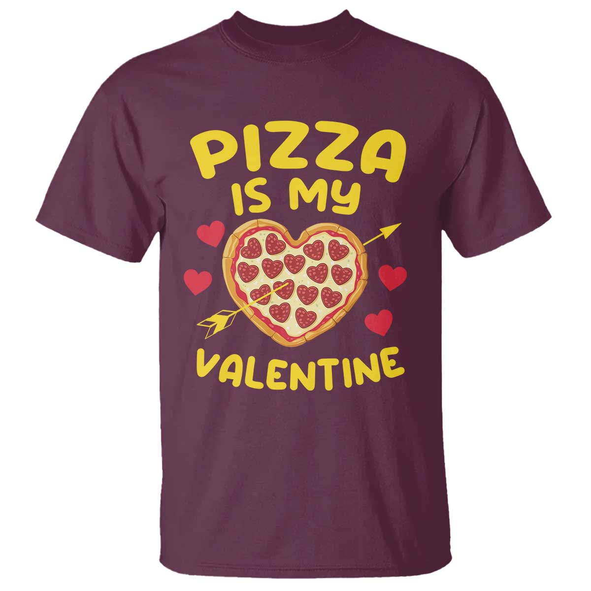 Pizza Is My Valentine Valentines Day Heart Pepperoni Lover T Shirt