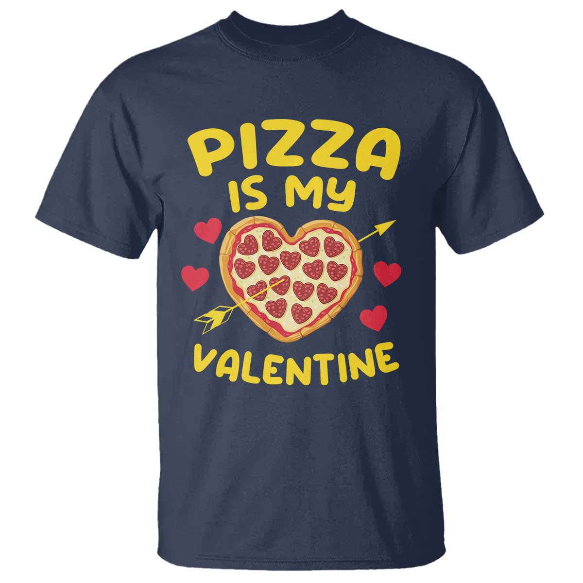 Pizza Is My Valentine Valentines Day Heart Pepperoni Lover T Shirt