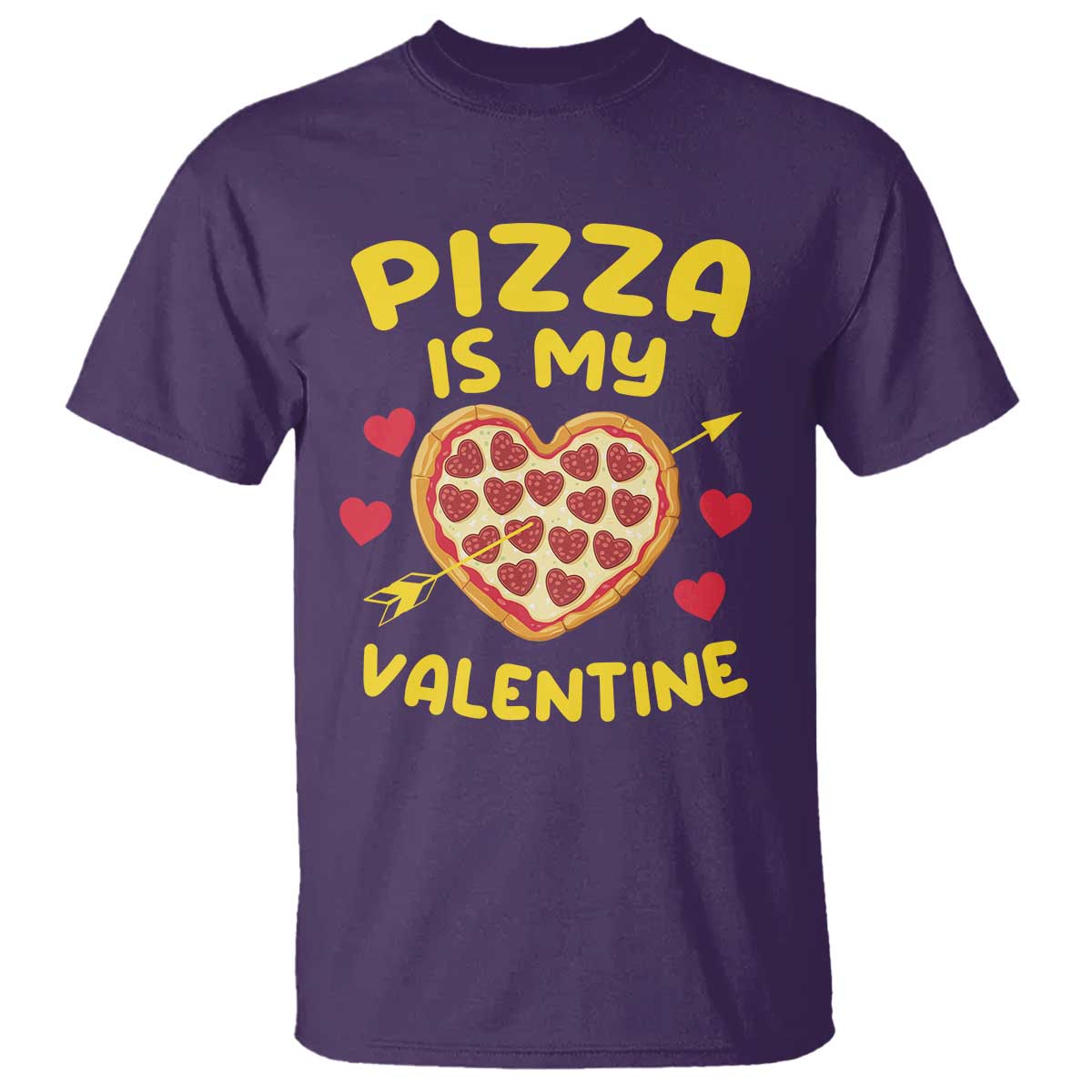 Pizza Is My Valentine Valentines Day Heart Pepperoni Lover T Shirt