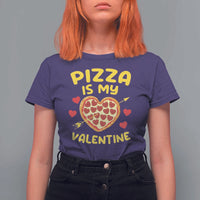 Pizza Is My Valentine Valentines Day Heart Pepperoni Lover T Shirt For Women