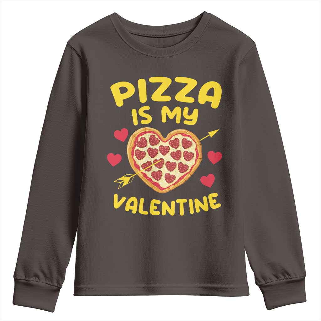 Pizza Is My Valentine Valentines Day Heart Pepperoni Lover Youth Sweatshirt