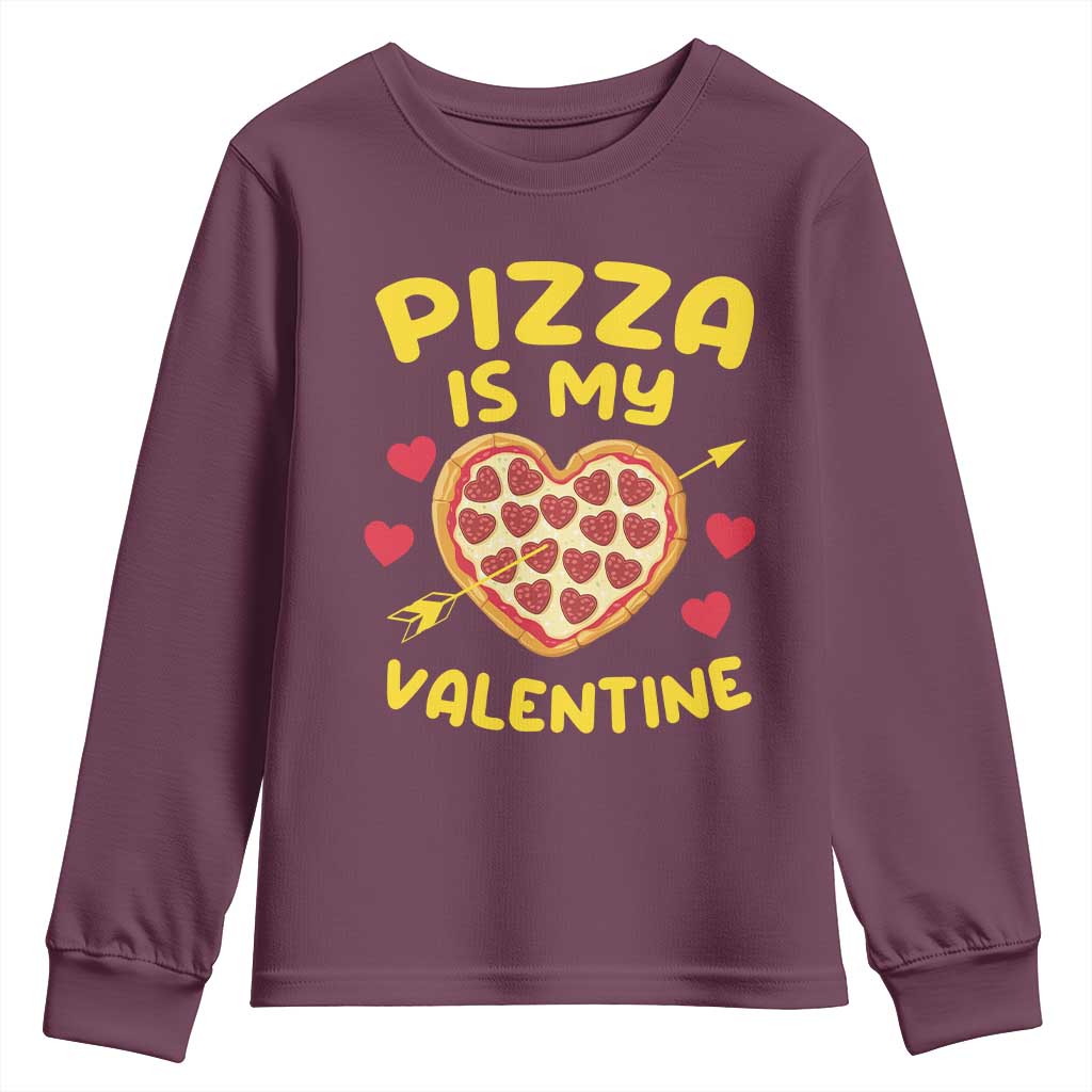 Pizza Is My Valentine Valentines Day Heart Pepperoni Lover Youth Sweatshirt