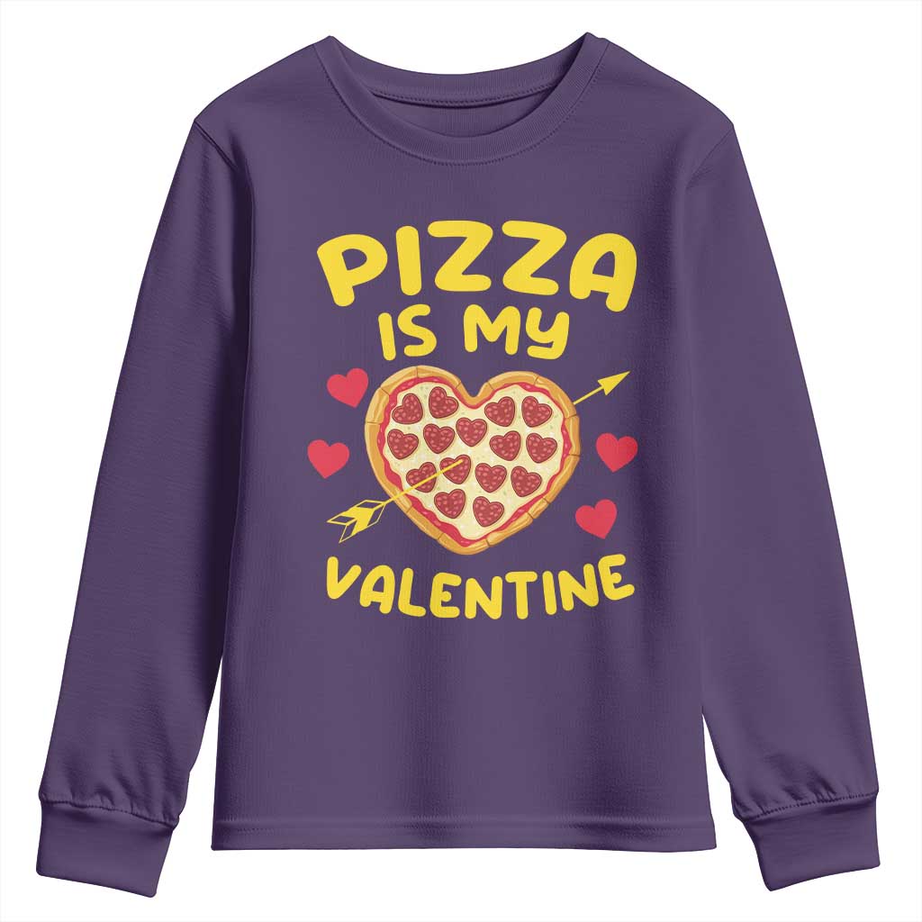 Pizza Is My Valentine Valentines Day Heart Pepperoni Lover Youth Sweatshirt