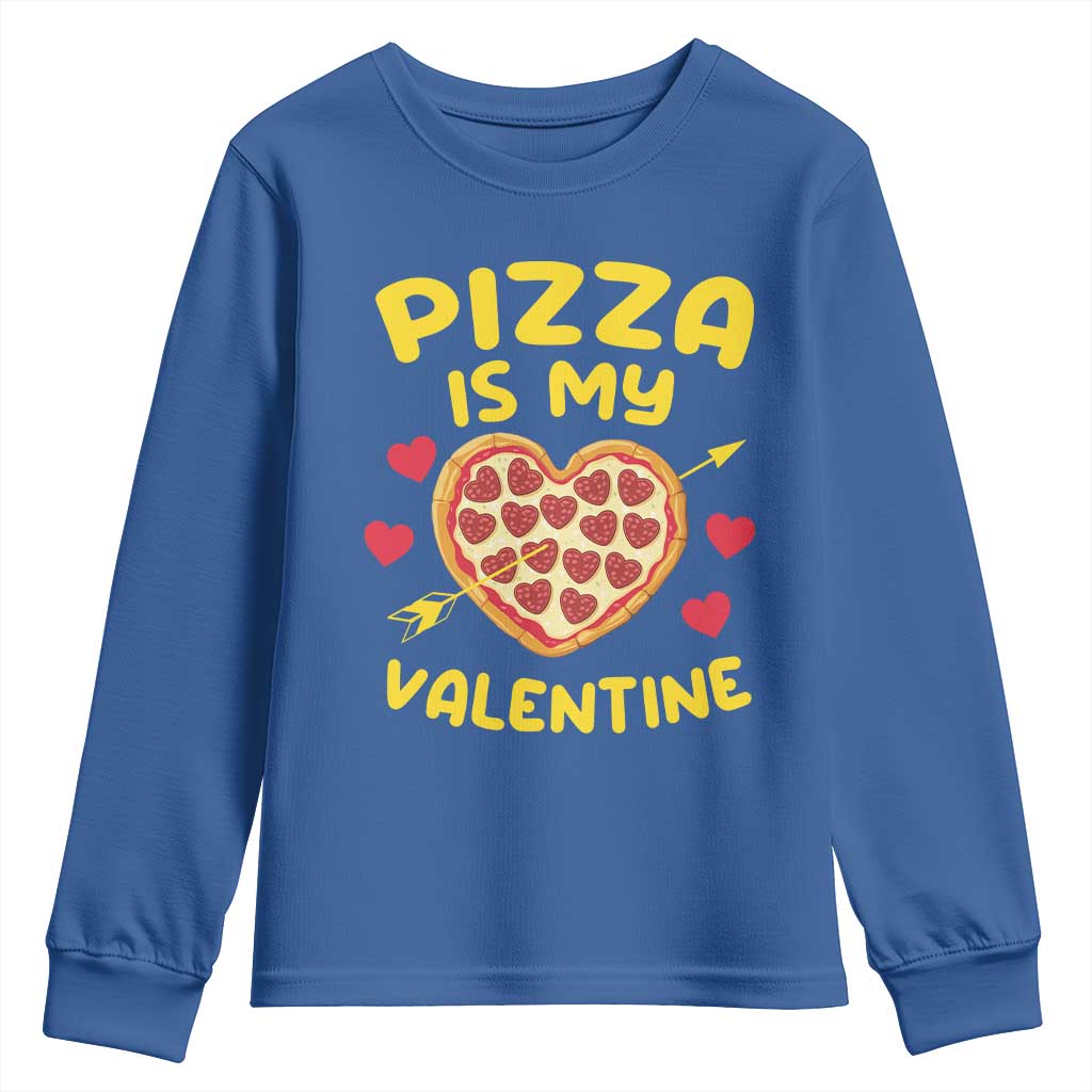 Pizza Is My Valentine Valentines Day Heart Pepperoni Lover Youth Sweatshirt