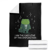 Funny Frog Throw Blanket I Am The Executive Of This Dysfunction - Wonder Print Shop