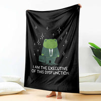 Funny Frog Throw Blanket I Am The Executive Of This Dysfunction - Wonder Print Shop