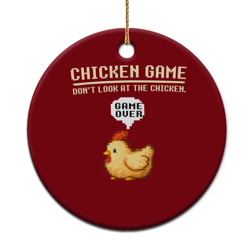 Funny Chicken Ceramic Ornament Game Dont Look At The Chicken