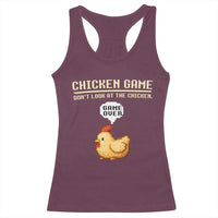 Funny Chicken Racerback Tank Top Game Dont Look At The Chicken