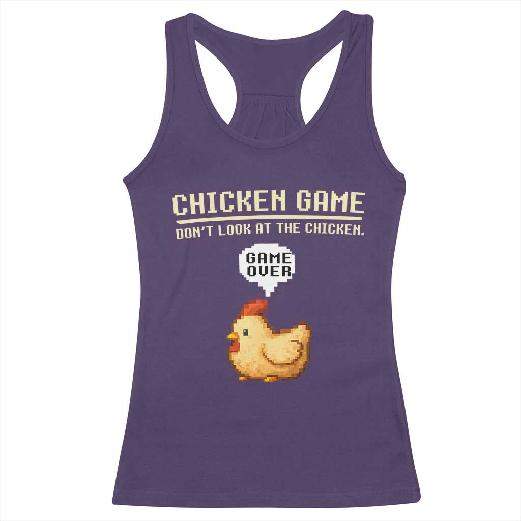 Funny Chicken Racerback Tank Top Game Dont Look At The Chicken