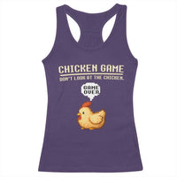 Funny Chicken Racerback Tank Top Game Dont Look At The Chicken