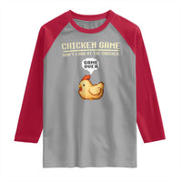 Funny Chicken Raglan Shirt Game Dont Look At The Chicken