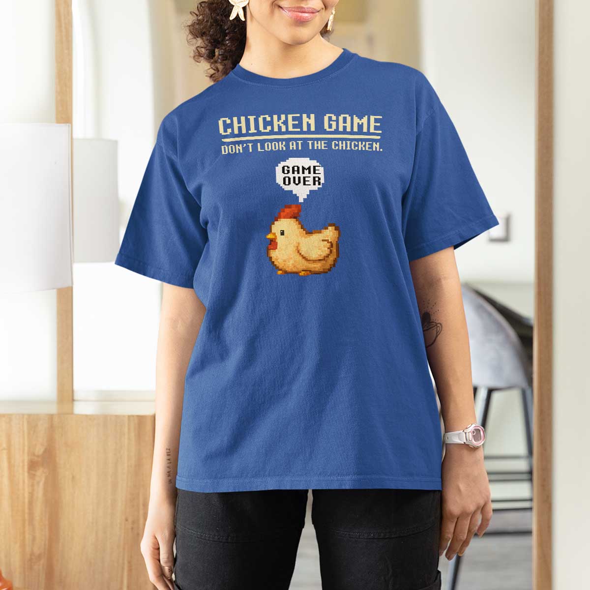 Funny Chicken T Shirt For Women Game Dont Look At The Chicken