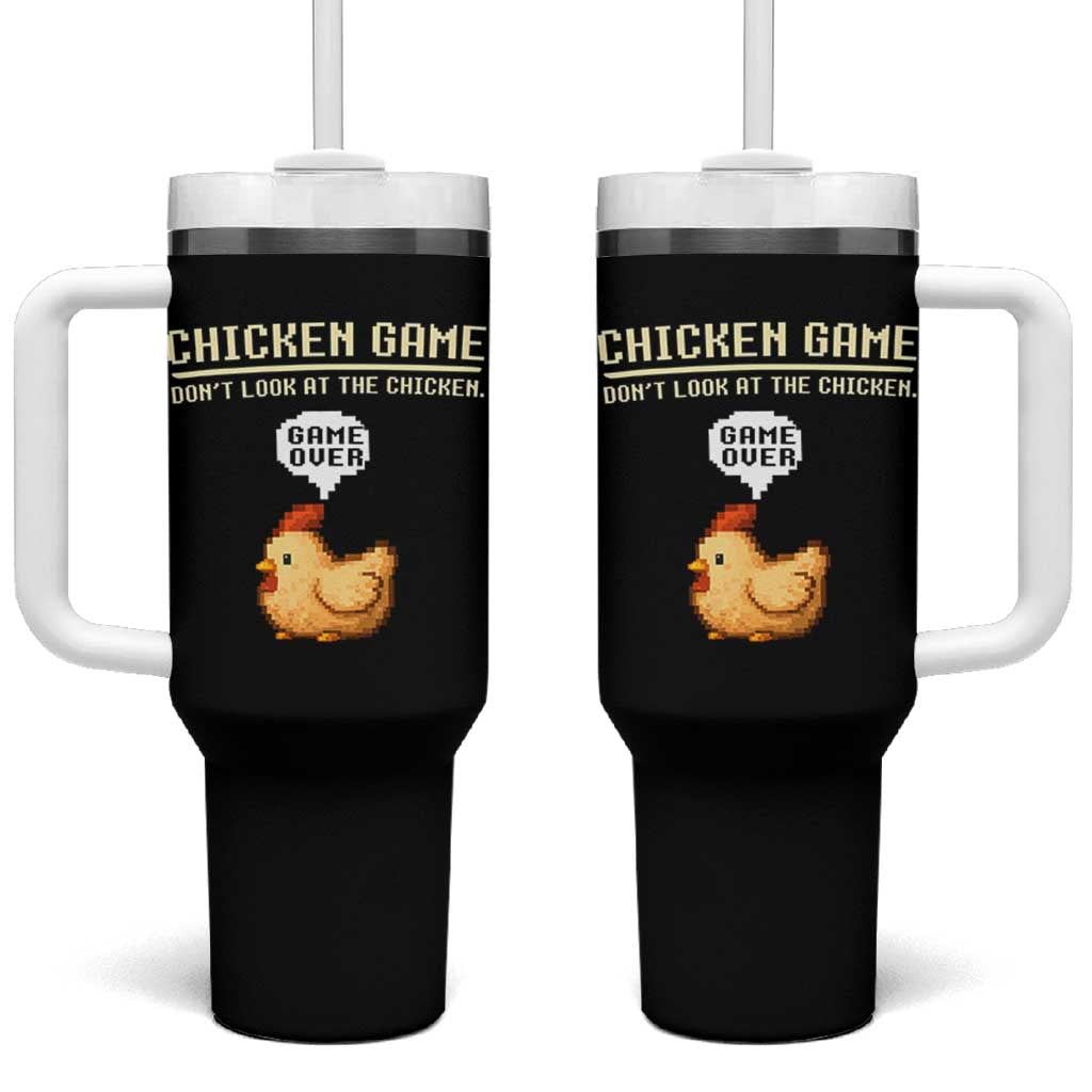 Funny Chicken Tumbler With Handle Game Dont Look At The Chicken
