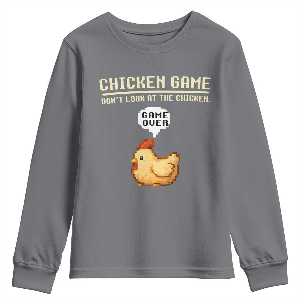 Funny Chicken Youth Sweatshirt Game Dont Look At The Chicken