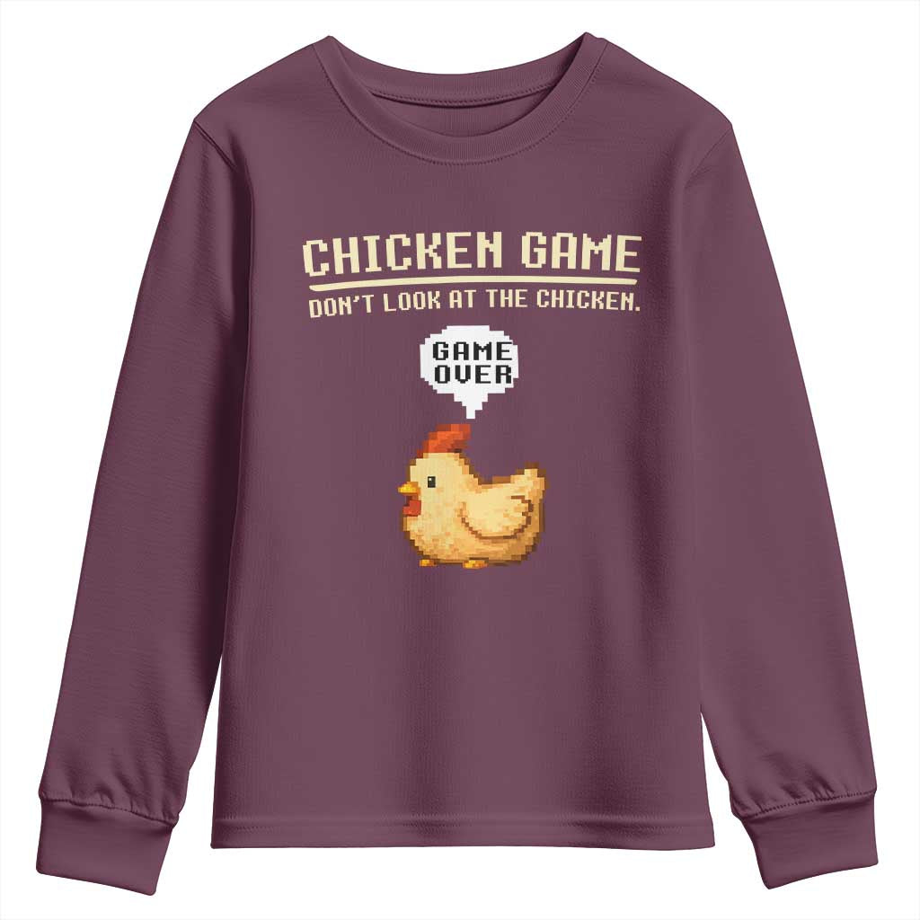 Funny Chicken Youth Sweatshirt Game Dont Look At The Chicken