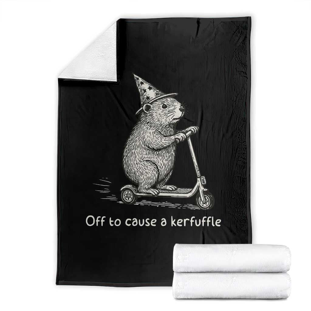 Funny Groundhog Off To Cause A Kerfuffle Throw Blanket - Wonder Print Shop