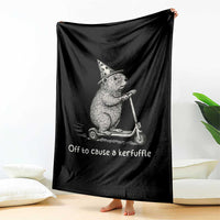 Funny Groundhog Off To Cause A Kerfuffle Throw Blanket - Wonder Print Shop