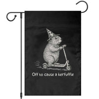 Funny Groundhog Off To Cause A Kerfuffle Garden Flag - Wonder Print Shop