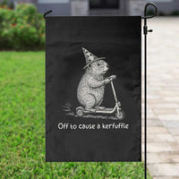 Funny Groundhog Off To Cause A Kerfuffle Garden Flag - Wonder Print Shop
