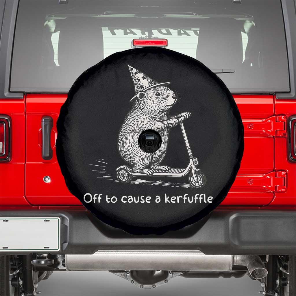 Funny Groundhog Off To Cause A Kerfuffle Spare Tire Cover - Wonder Print Shop