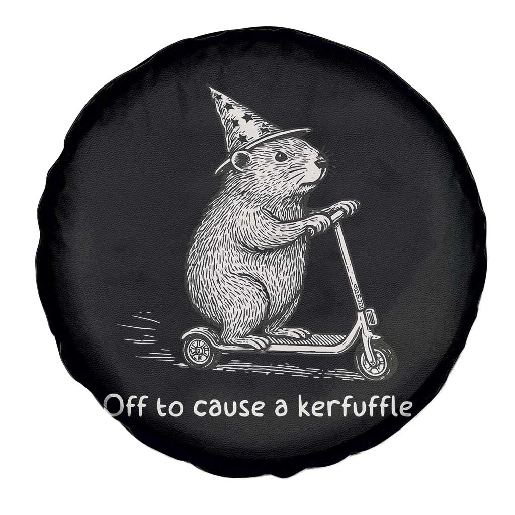 Funny Groundhog Off To Cause A Kerfuffle Spare Tire Cover - Wonder Print Shop