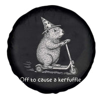 Funny Groundhog Off To Cause A Kerfuffle Spare Tire Cover - Wonder Print Shop