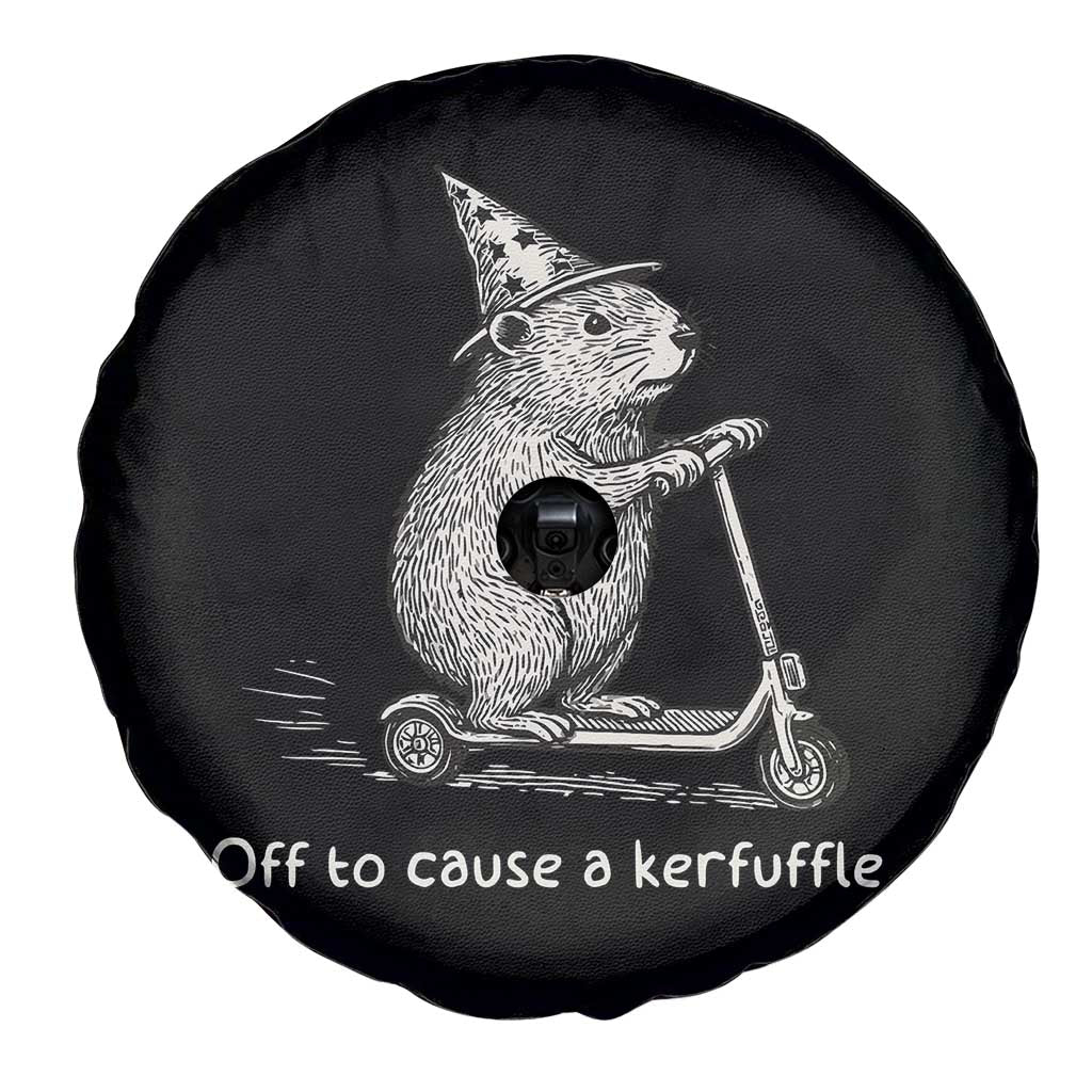 Funny Groundhog Off To Cause A Kerfuffle Spare Tire Cover - Wonder Print Shop