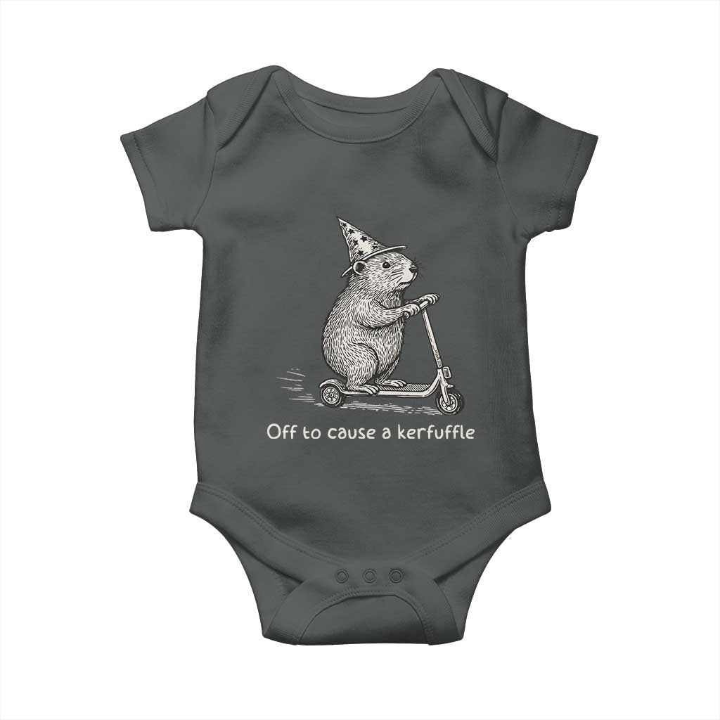 Funny Groundhog Off To Cause A Kerfuffle Baby Onesie - Wonder Print Shop